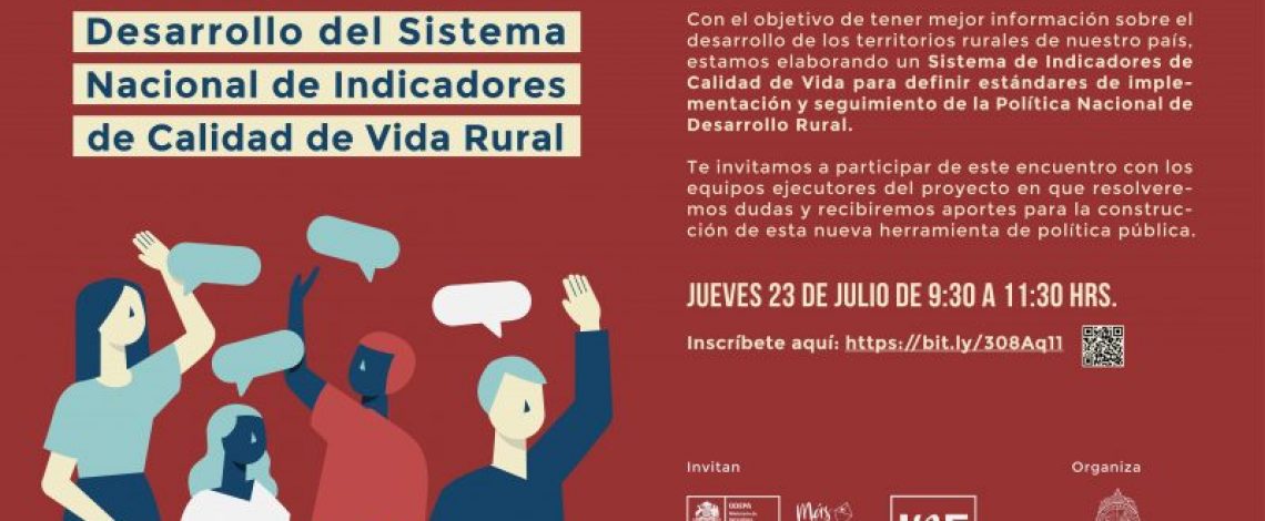 Inscríbete en el webinar participativo del Sistema de Indicadores de Calidad de Vida Rural