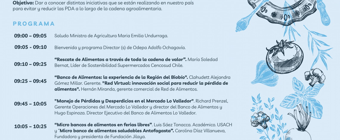 Organizado por Odepa, se realizó seminario: “Compartiendo experiencias para la reducción de pérdidas y desperdicios de alimentos en Chile”