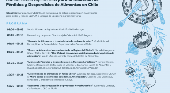 Organizado por Odepa, se realizó seminario: “Compartiendo experiencias para la reducción de pérdidas y desperdicios de alimentos en Chile”